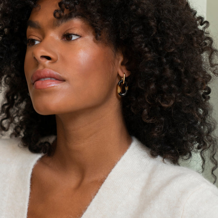 Tortoise Link Earrings - SHOPKURY.COM