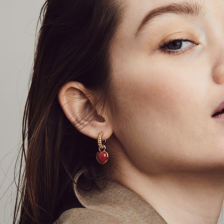 Ribbed Skinny Rose Huggie Earrings - SHOPKURY.COM