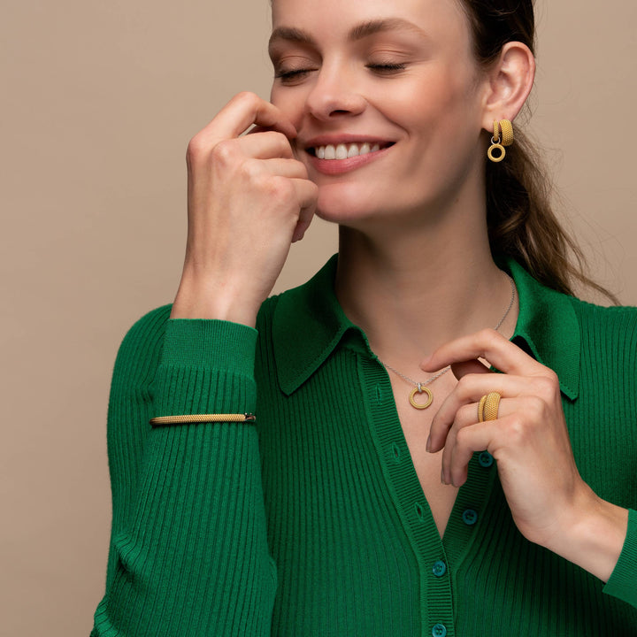 Urchin Golden Wide 18mm Huggie Earrings - SHOPKURY.COM