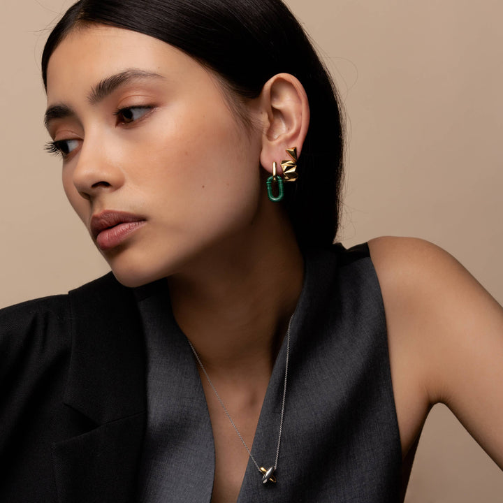 Golden Rebel Stud Earrings - SHOPKURY.COM