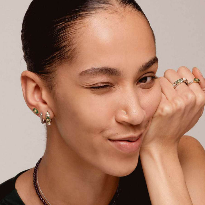 Reflexions Silver Huggie Earrings - SHOPKURY.COM