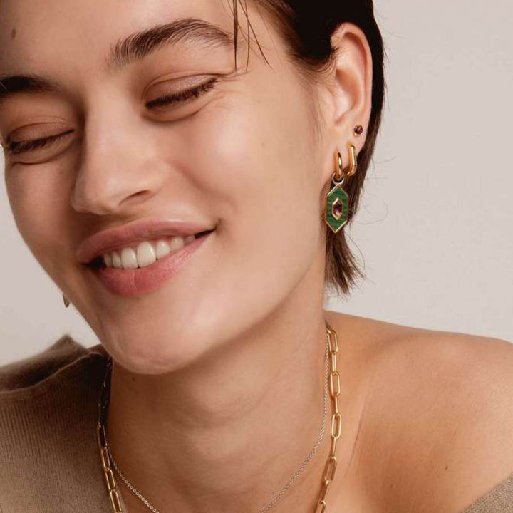 Reflexions Golden Huggie Earrings - SHOPKURY.COM