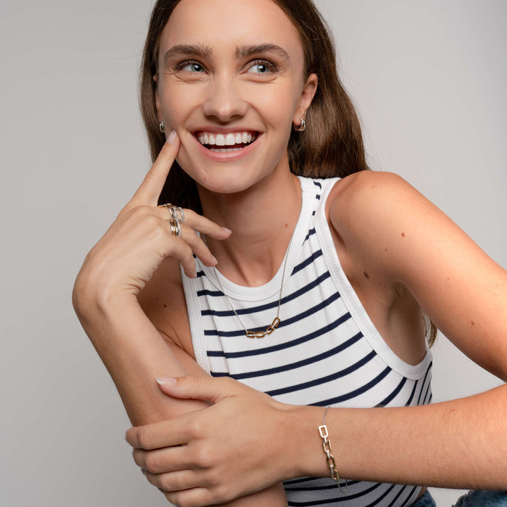 Entwined 12MM Two Tone Huggie Earrings - SHOPKURY.COM