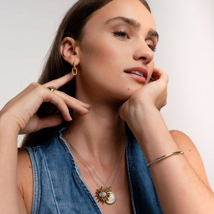 Rope Link Golden Earrings - SHOPKURY.COM