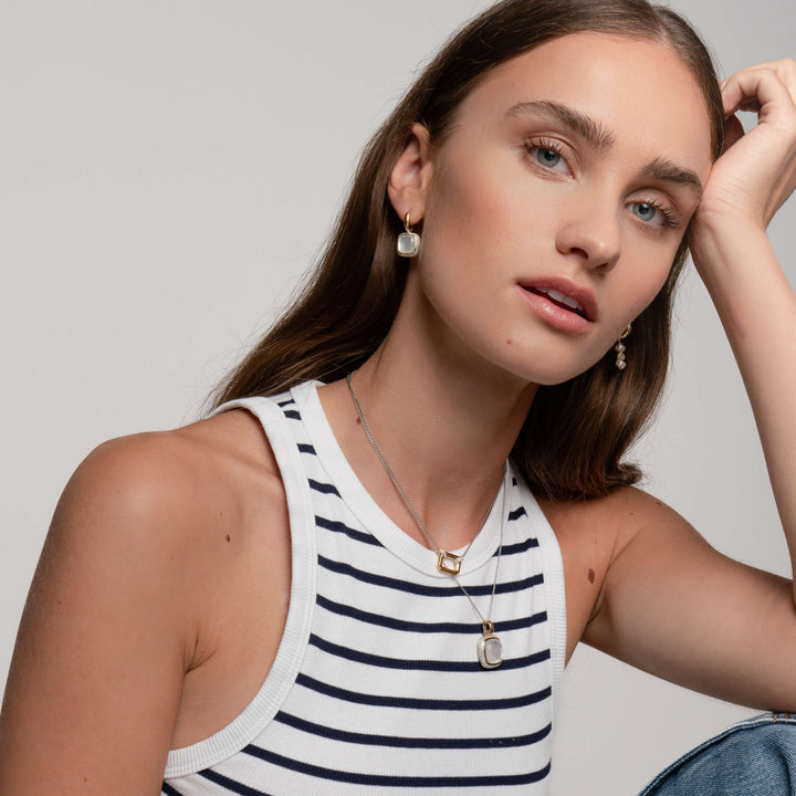 Cushion Quartz Earrings - SHOPKURY.COM