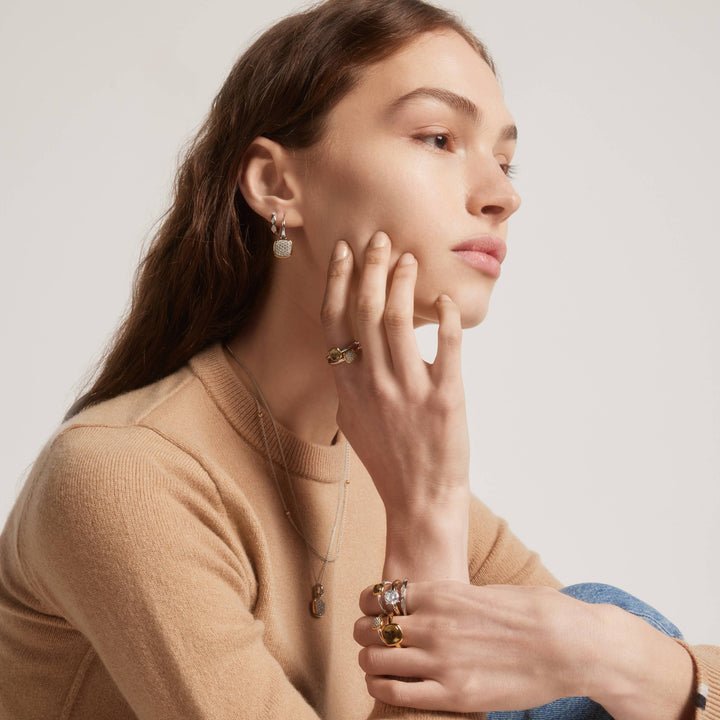 Pave Cushion Dangle Earrings - SHOPKURY.COM