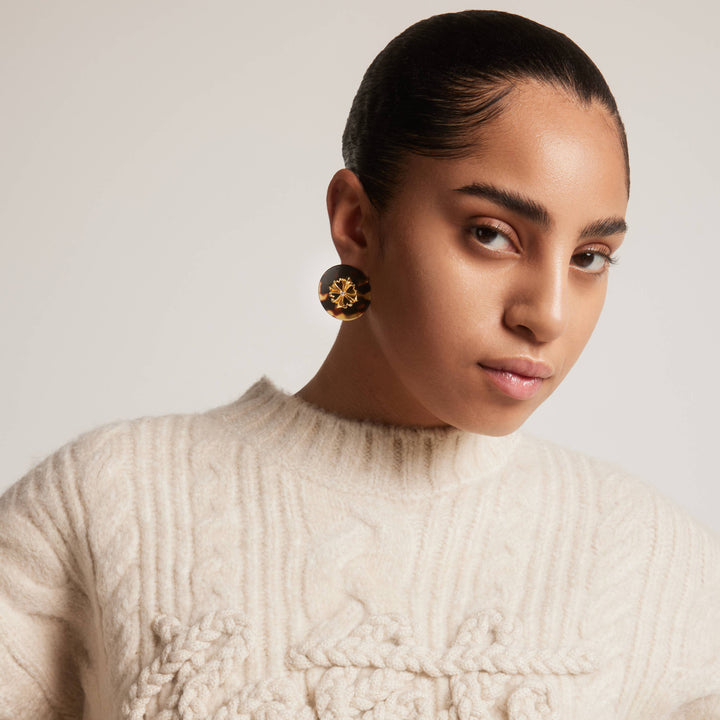 Vintage Clover Tortoise Earrings - SHOPKURY.COM