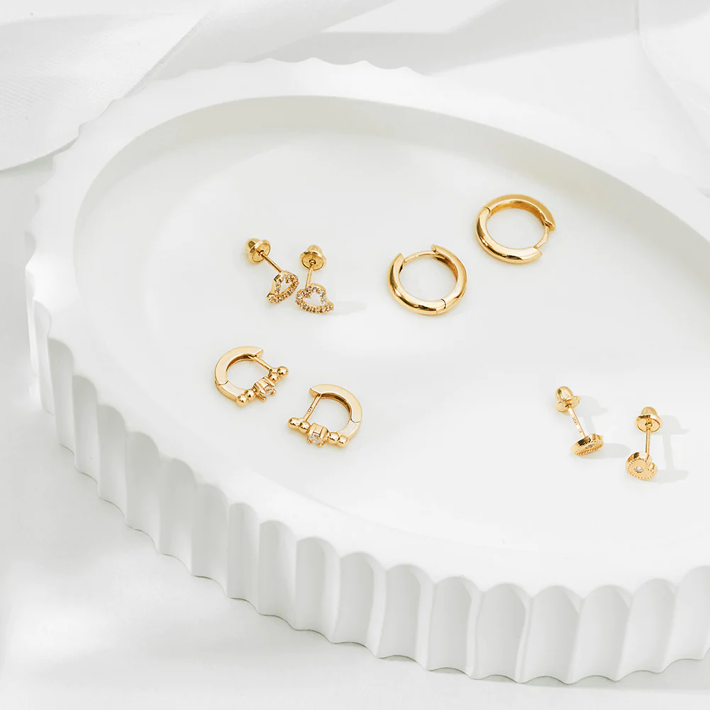 Open Heart Encrusted Kids Earrings - SHOPKURY.COM