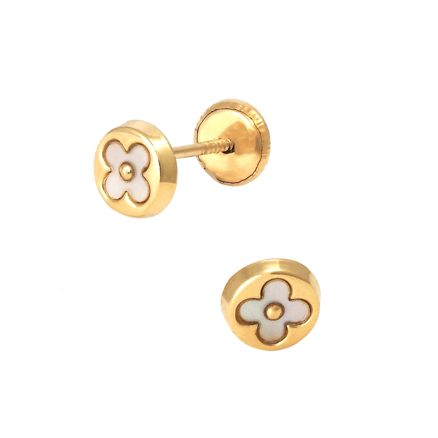 Mother Pearl Flower Mini Stud Earrings - SHOPKURY.COM