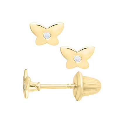 Butterfly Diamond Kids Stud Earrings - SHOPKURY.COM