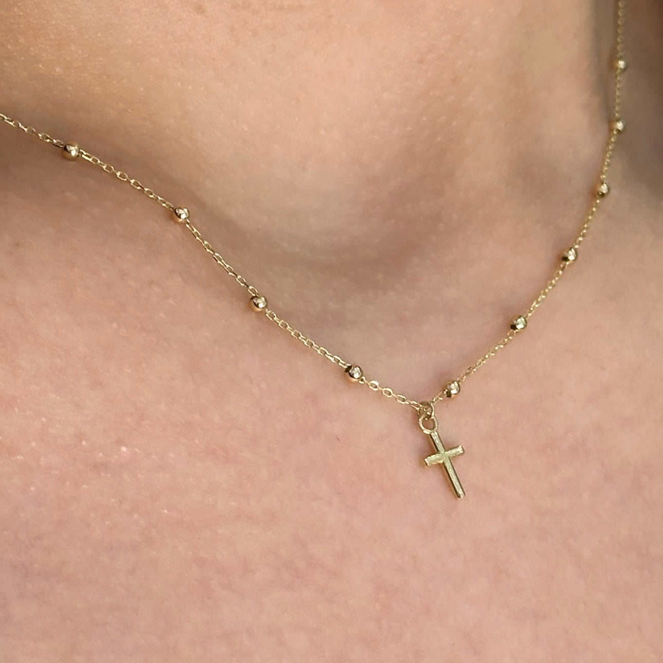 Beaded Chain Cross Necklace - SHOPKURY.COM
