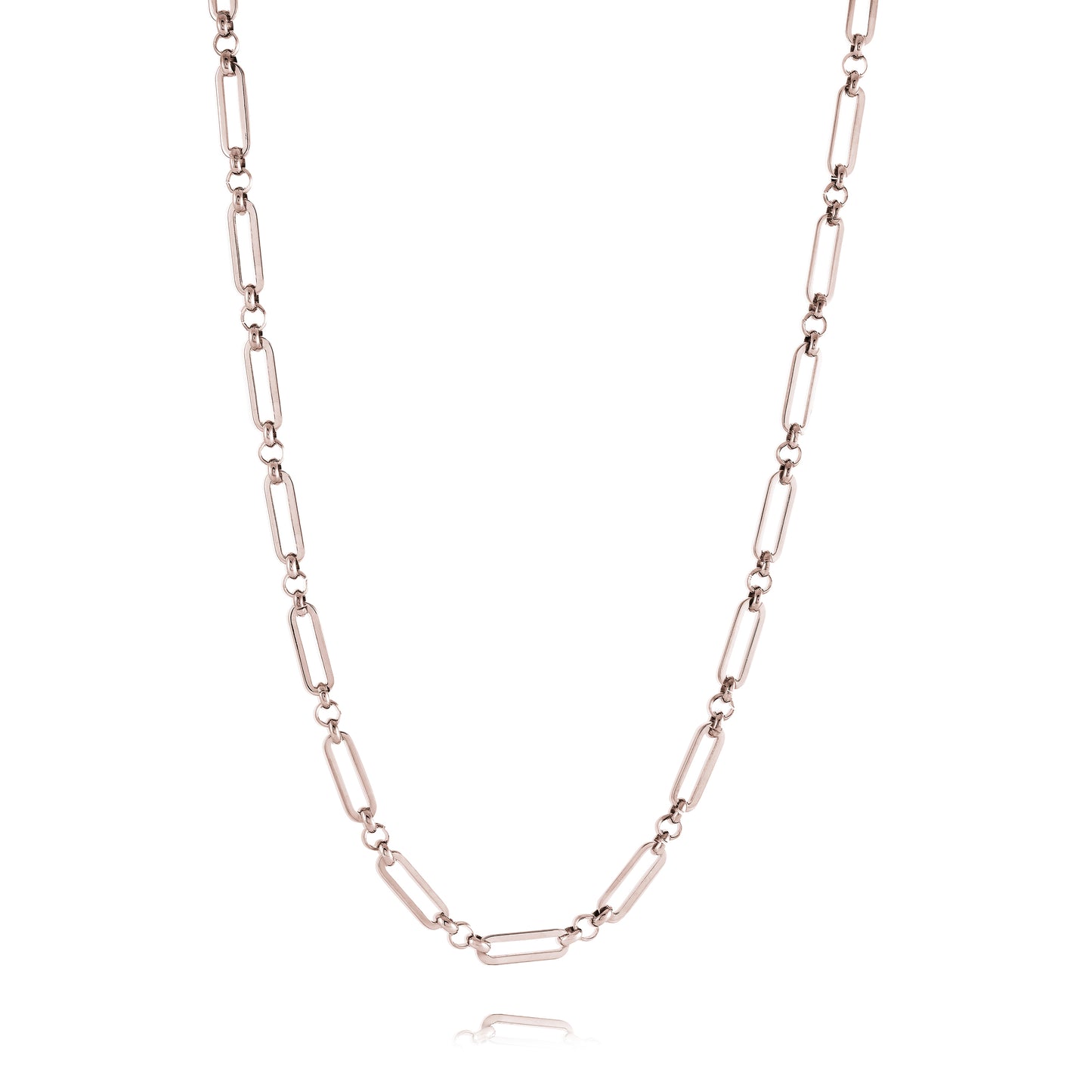 Paper Clip Rollo Rose Steel Chain - SHOPKURY.COM