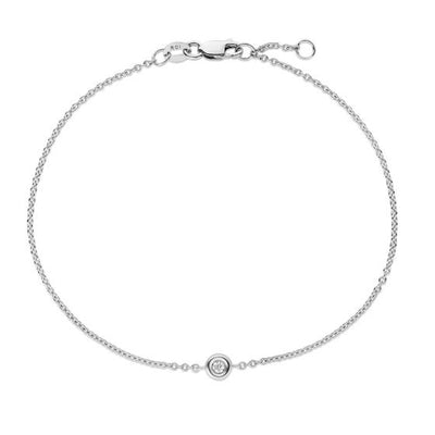 .02ct Bezel Set Diamond Bracelet 14KW - SHOPKURY.COM