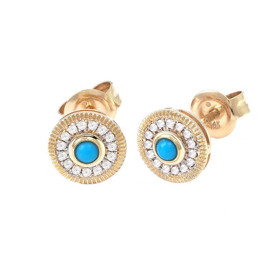 Turquoise Diamond Stud Earrings - SHOPKURY.COM
