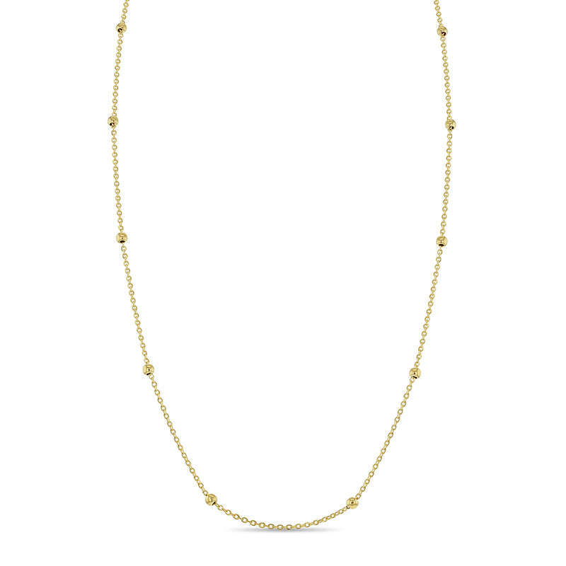 Polished Gold Bead Stations Kids Necklace - SHOPKURY.COM