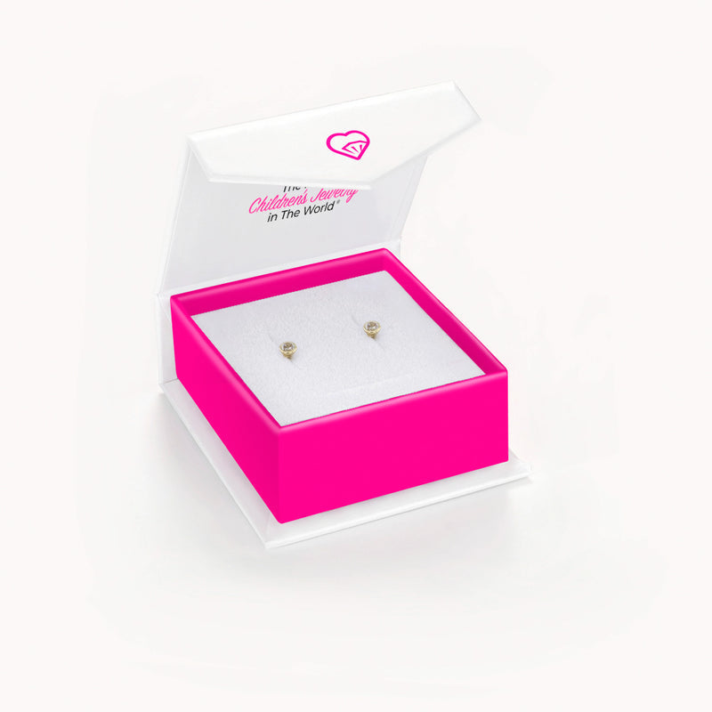 3MM Bezel Set Zirconia Kids Earrings - SHOPKURY.COM