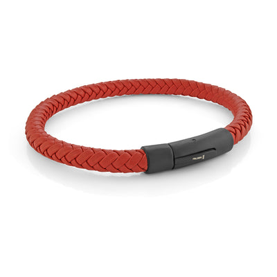 Red/Black Leather Bracelet - SHOPKURY.COM