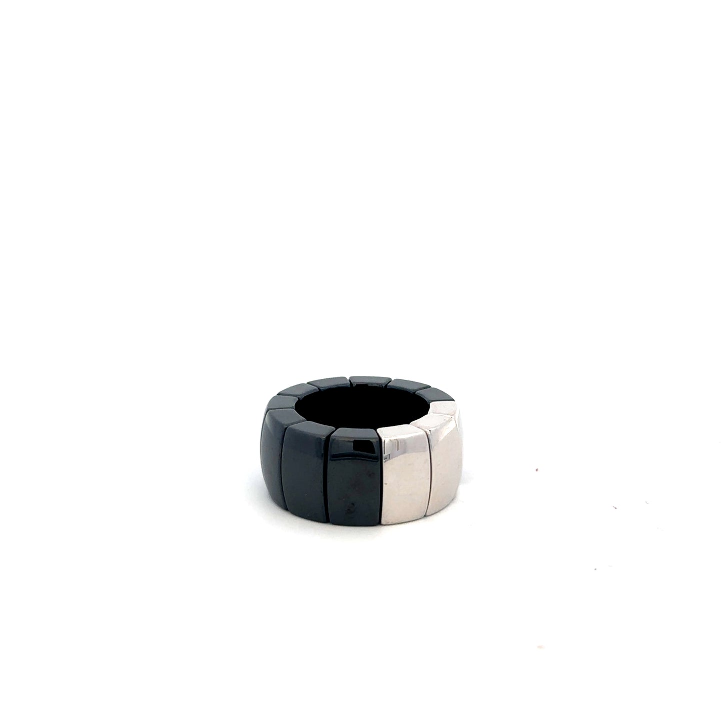 Aura Black Ceramic and White Gold Ring (Size 6) - SHOPKURY.COM