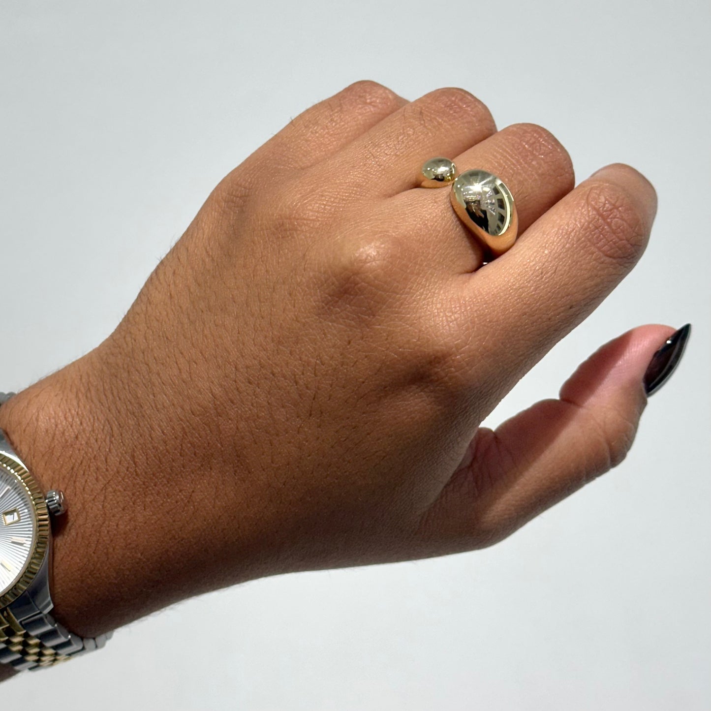 Open Asymetrical Bubble Ring (Size 8) - SHOPKURY.COM