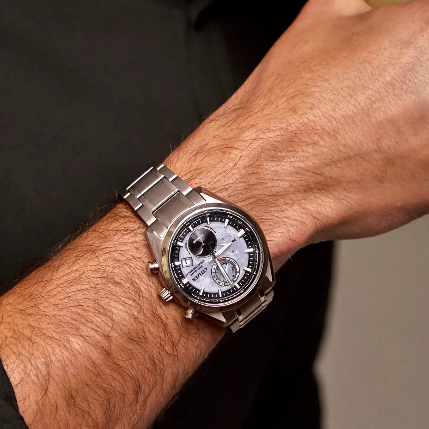 Tsuki-Yomi A-T Moon Phase Titaniumn Watch by CITIZEN