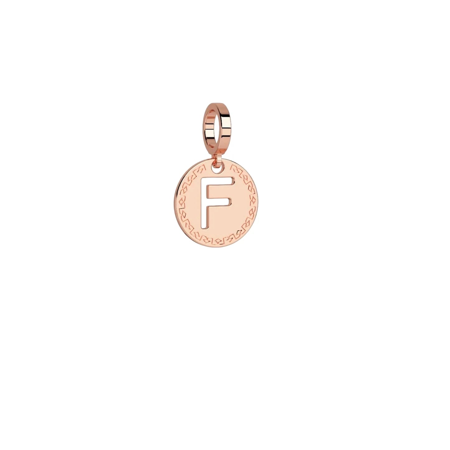 Rose Gold plated F Pendant - SHOPKURY.COM