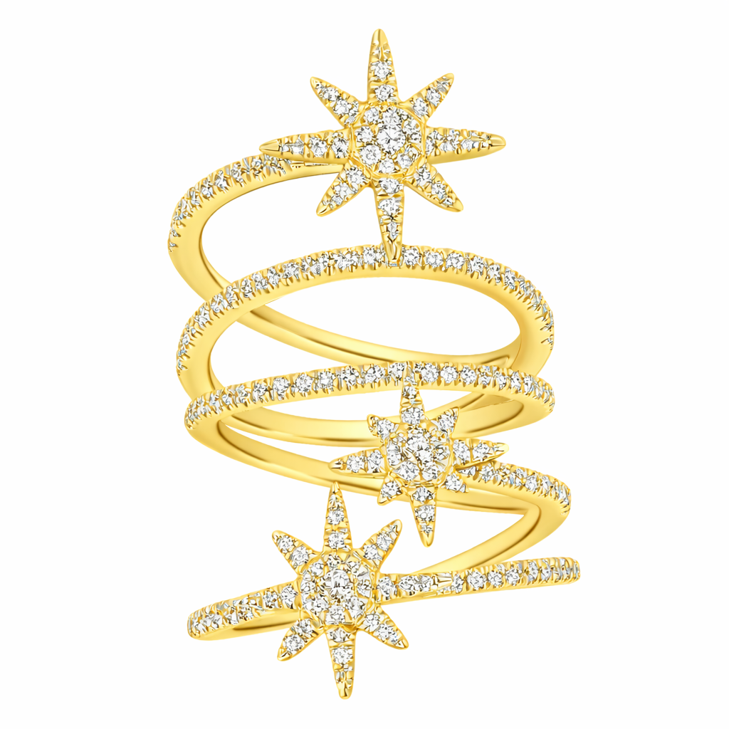 Star Cluster Diamond Ring in Yellow Gold by GABRIEL & CO.