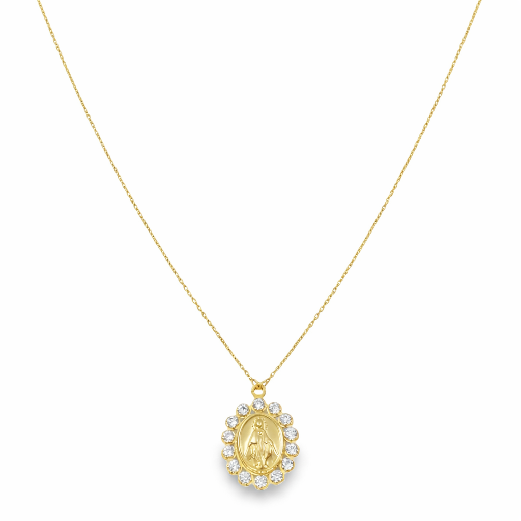Milagrosa Scalloped Oval Frame Necklace by KURY COLLECTION