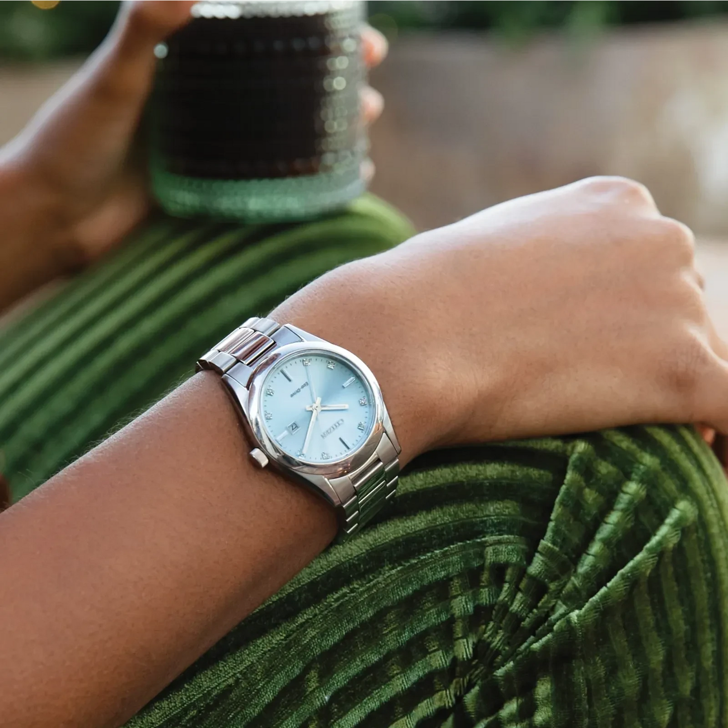 Carson 33MM Ice Blue/Diamonds by CITIZEN