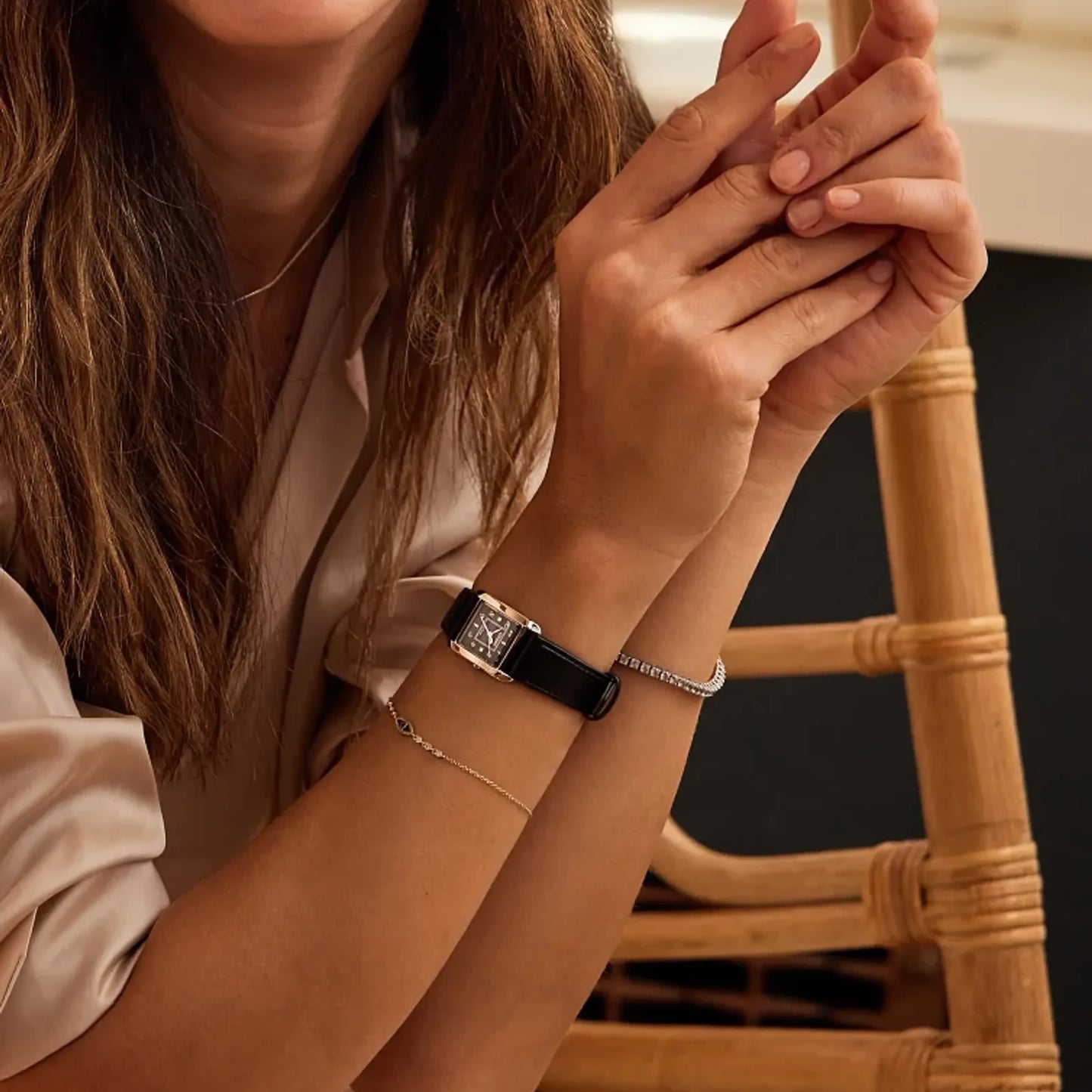 L Bianca Black Leather 22mm Watch by CITIZEN