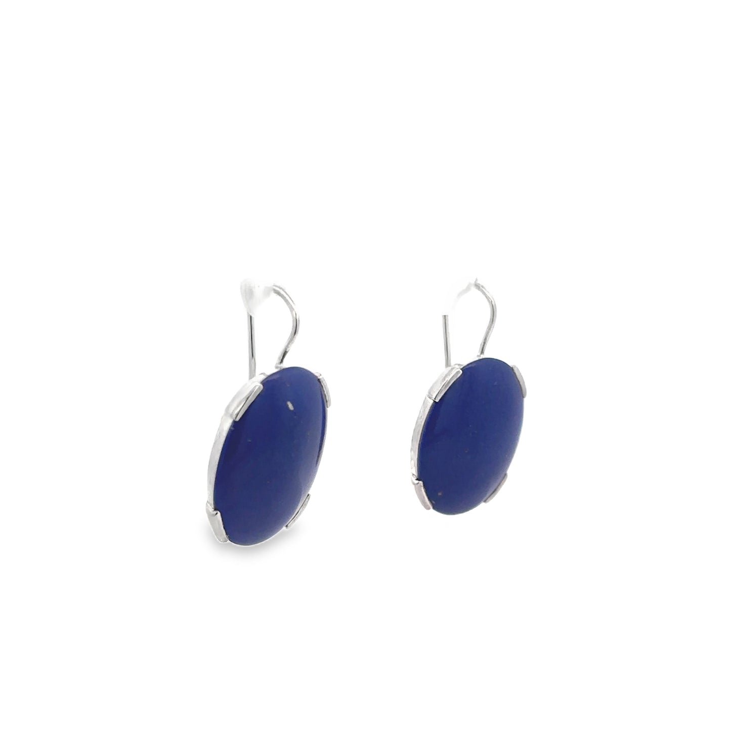 Oval Lapis Lazuli Earrings - SHOPKURY.COM