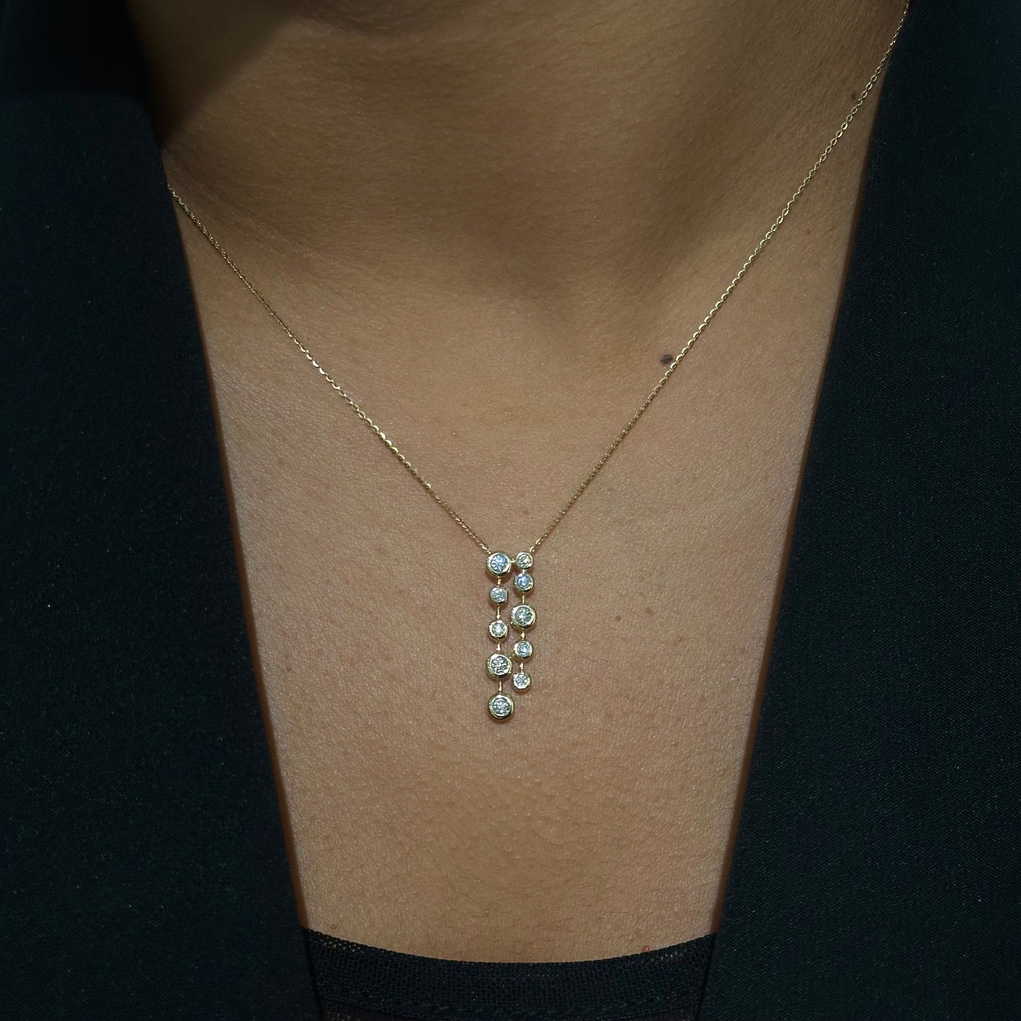 Double Lariat Diamond Necklace by KURY COLLECTION