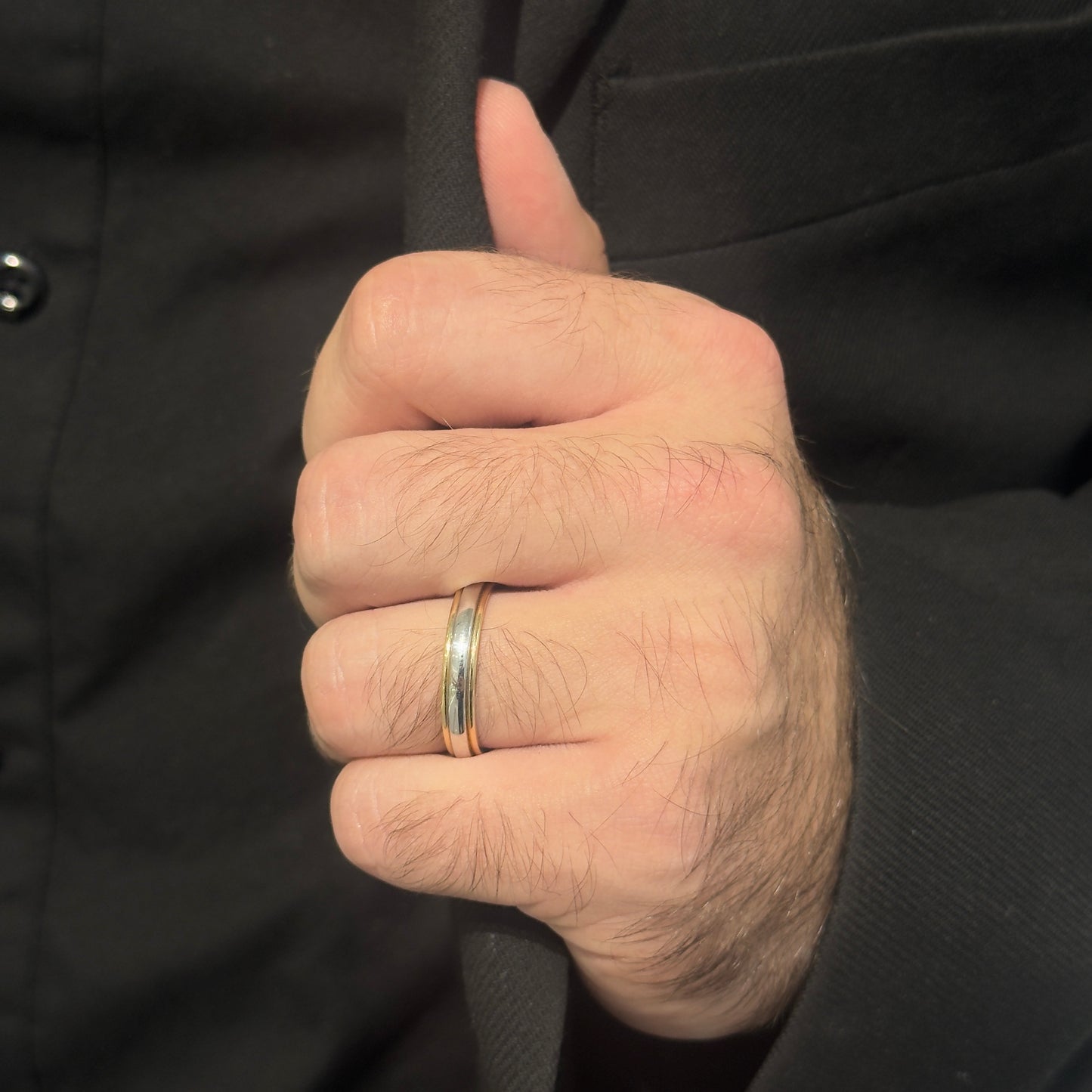 4MM Yellow/White Dome Wedding Ring by KURY BRIDAL