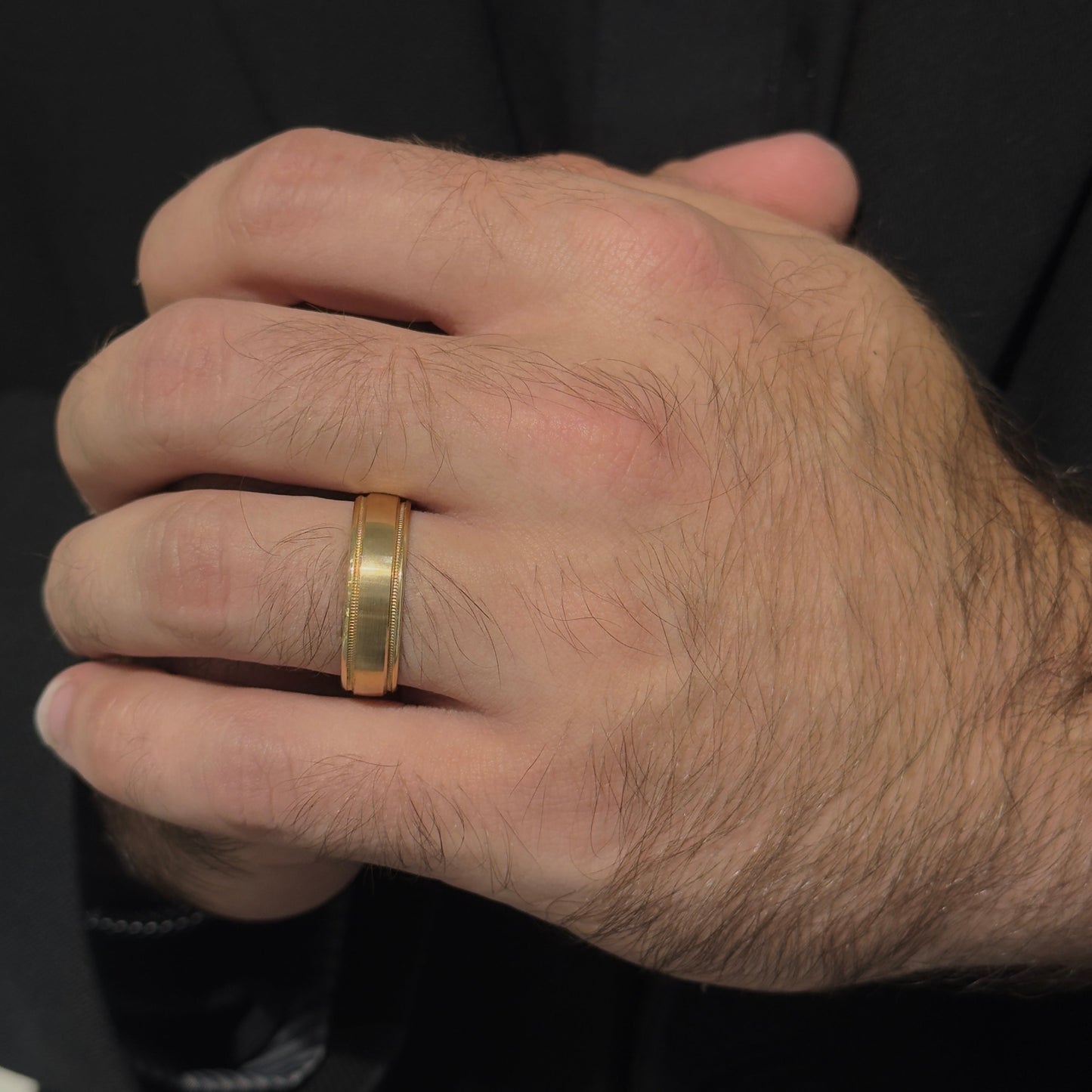 6mm Milgrain Brushed Wedding Band by KURY BRIDAL