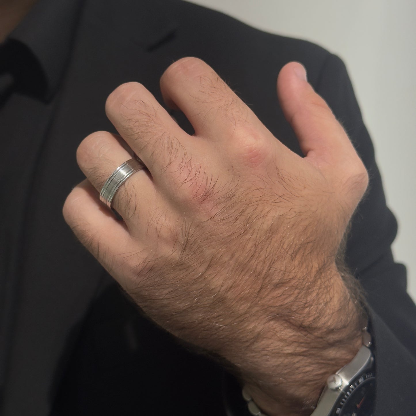 6mm Brush/Polished Domes Wedding Band by KURY BRIDAL