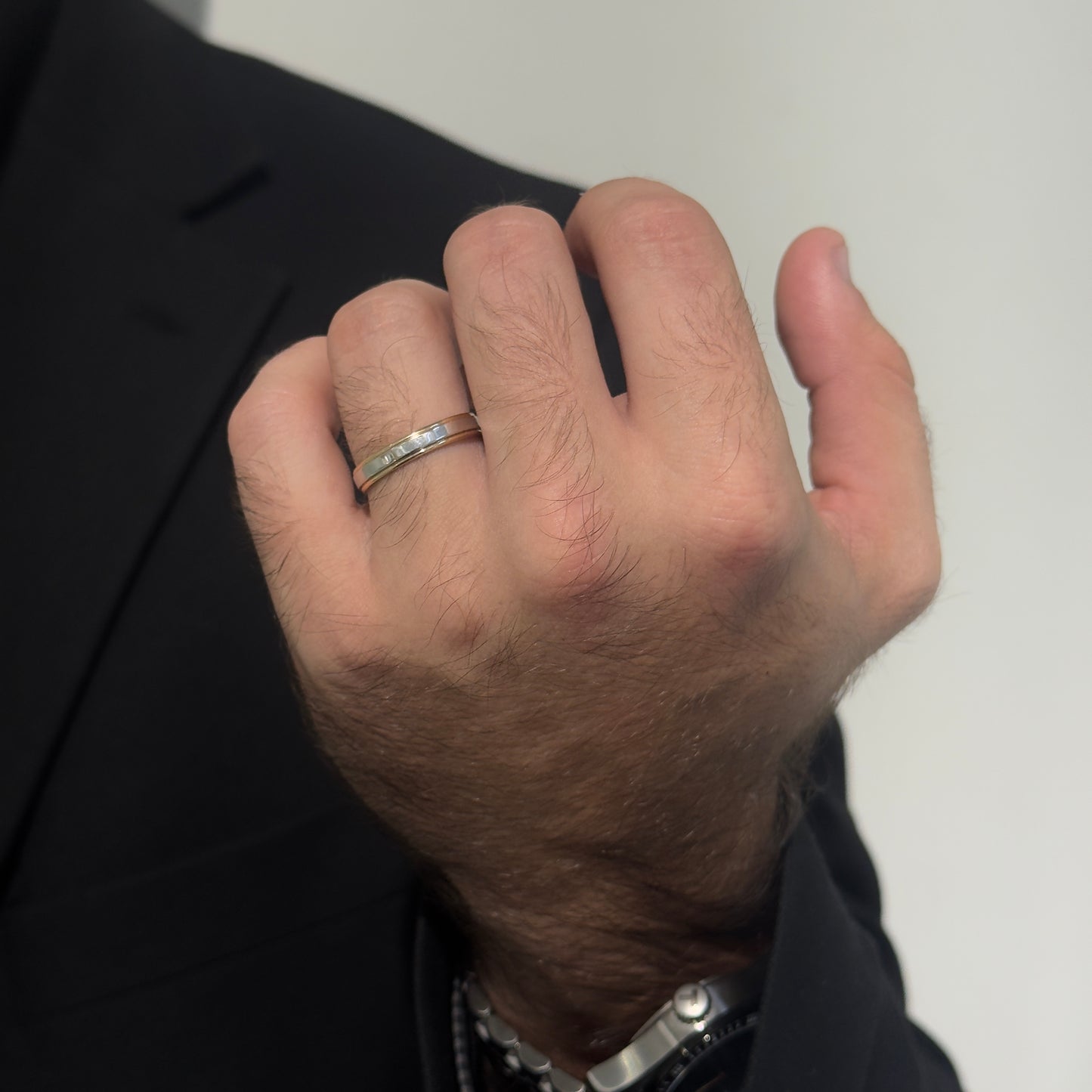 4MM Yellow/White Wedding Ring by KURY BRIDAL