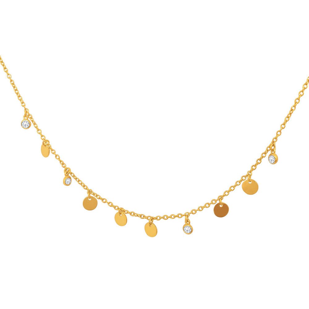 Multi-Disc Dangle Gold Plated Kids Necklace by KURY COLLECTION