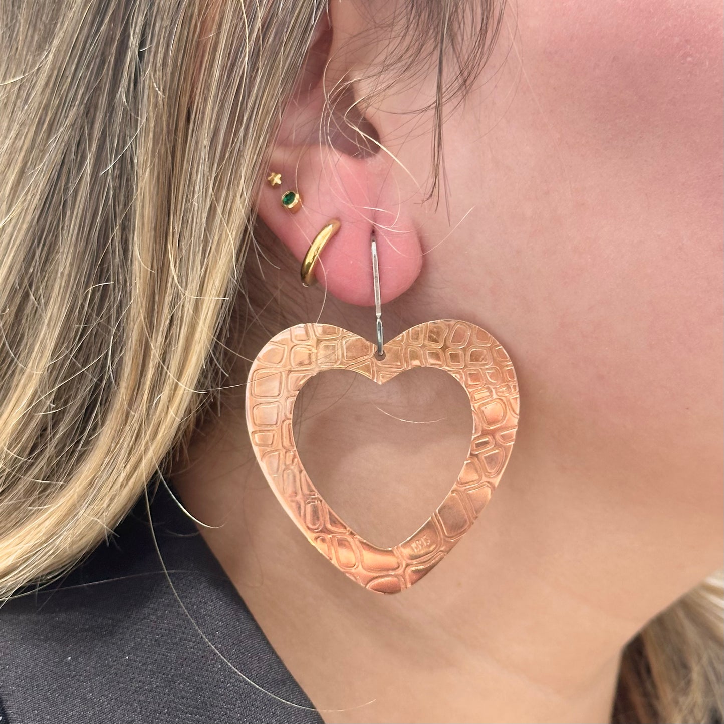 Open Heart Dangle Earrings - SHOPKURY.COM