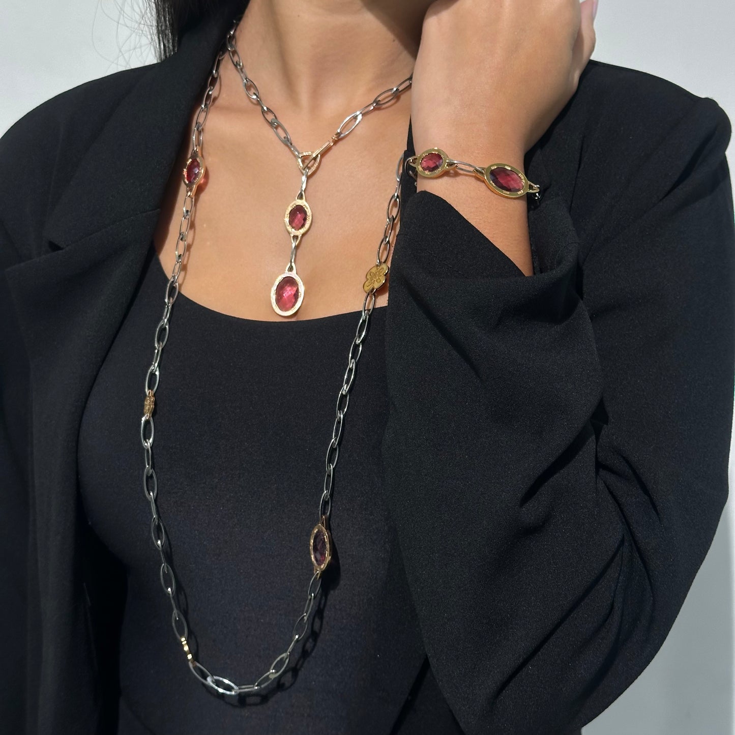 Oval Pink Quartz Bracelet - SHOPKURY.COM