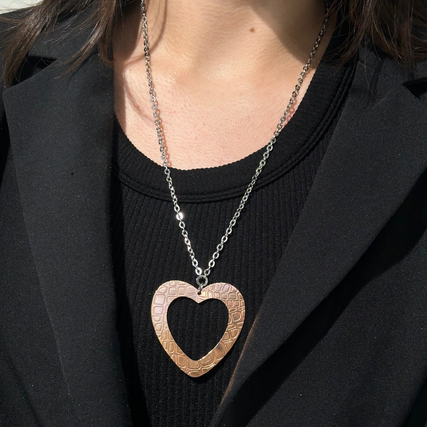 Open Heart Pendant Necklace - SHOPKURY.COM