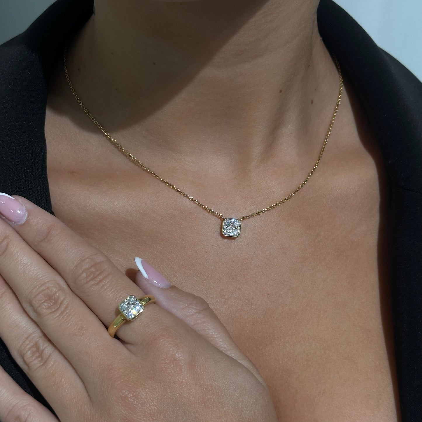 Square Diamond Necklace - SHOPKURY.COM