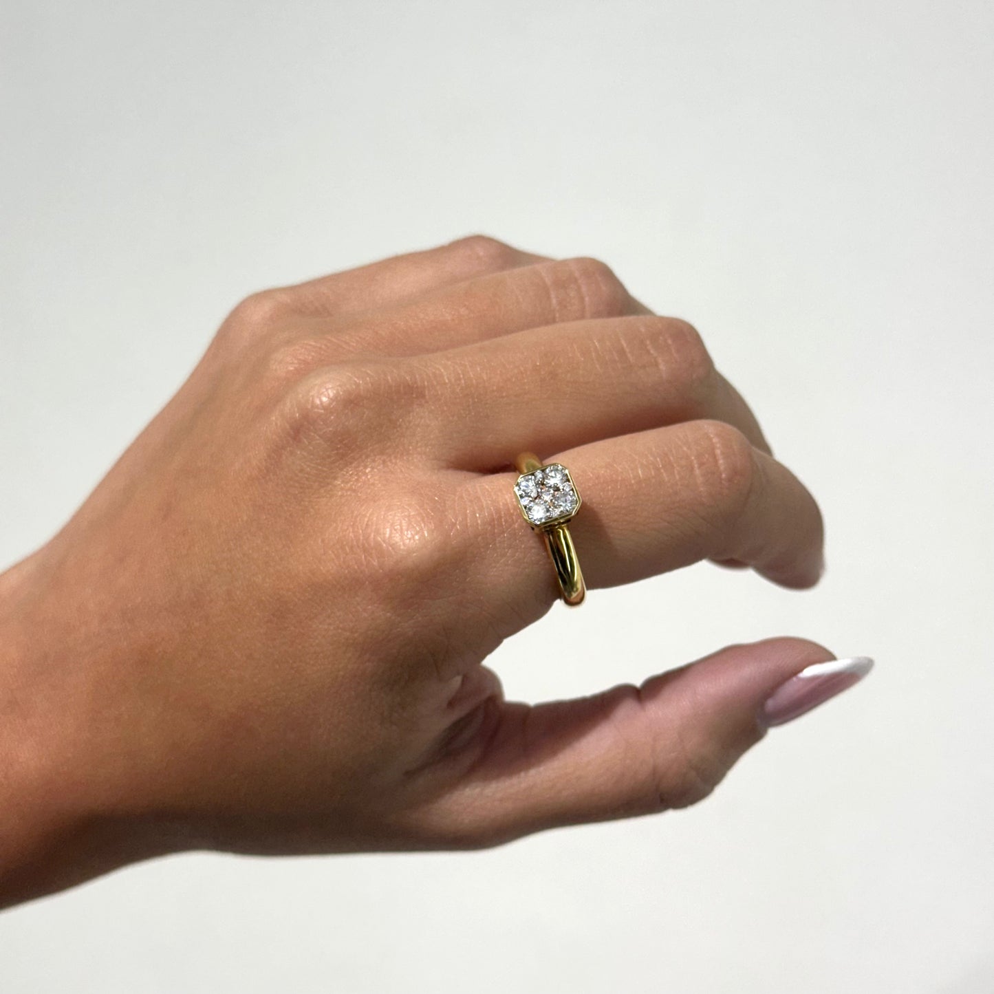 Square Diamond Ring (Size 6.5) - SHOPKURY.COM
