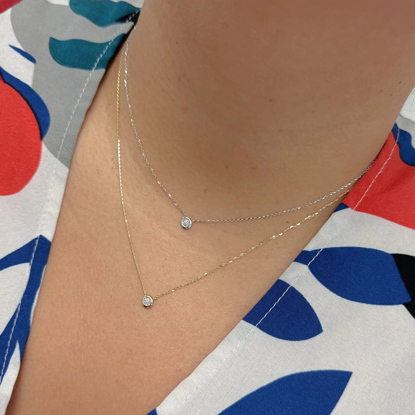 .08CT Diamond Solitaire Bezel Set Necklace - SHOPKURY.COM