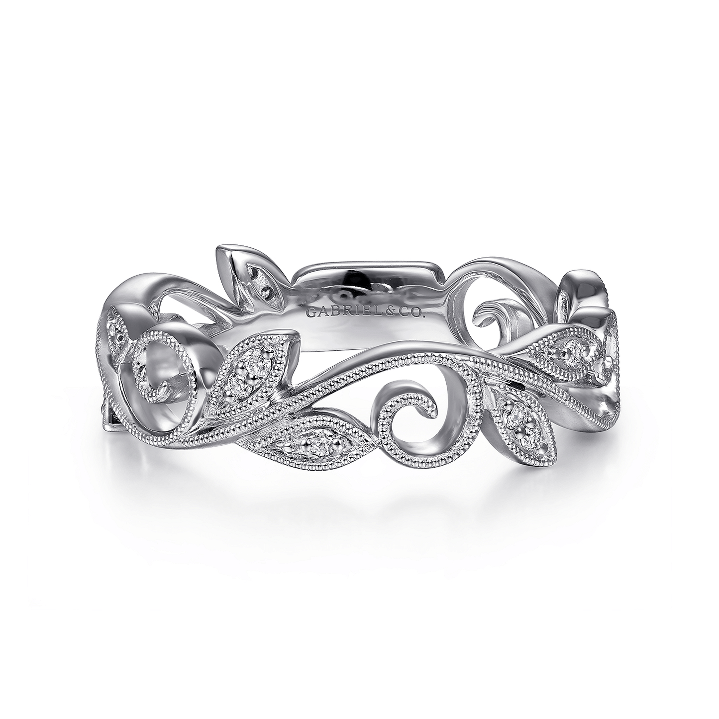 Diamond Ivy Ring in White Gold by GABRIEL & CO.