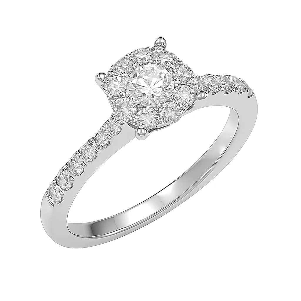 .75ct Diamond Illusion Shank White Gold Ring - SHOPKURY.COM