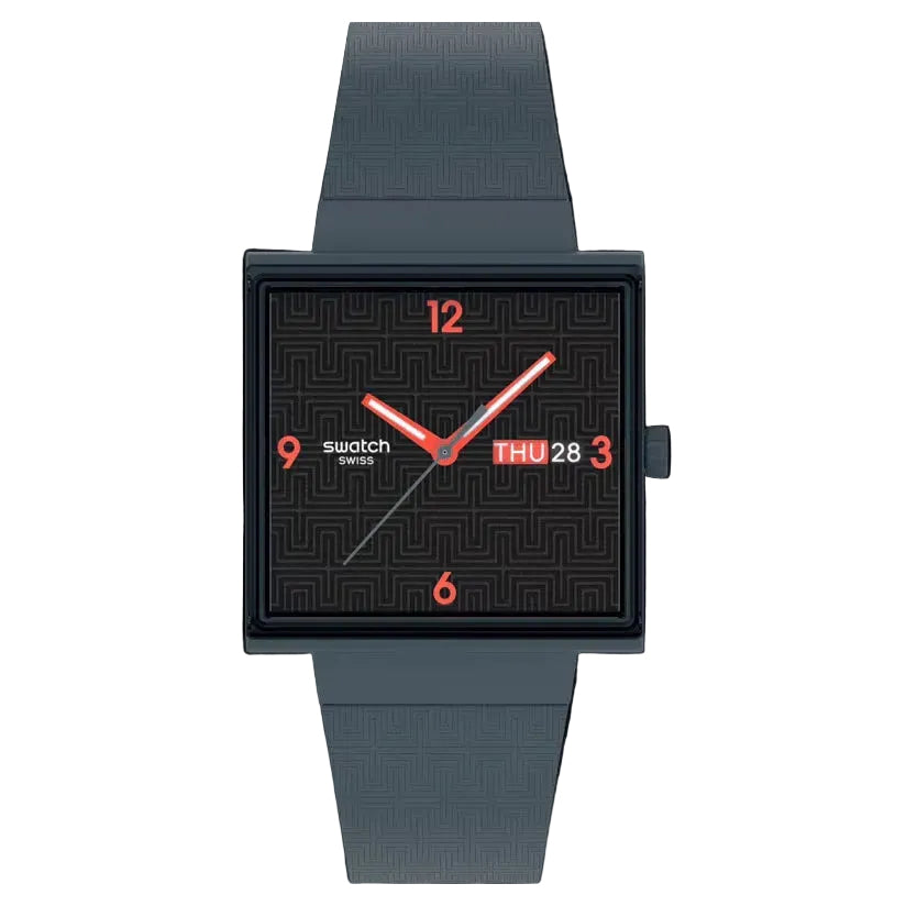 Squared Off Navy Blue Watch by SWATCH