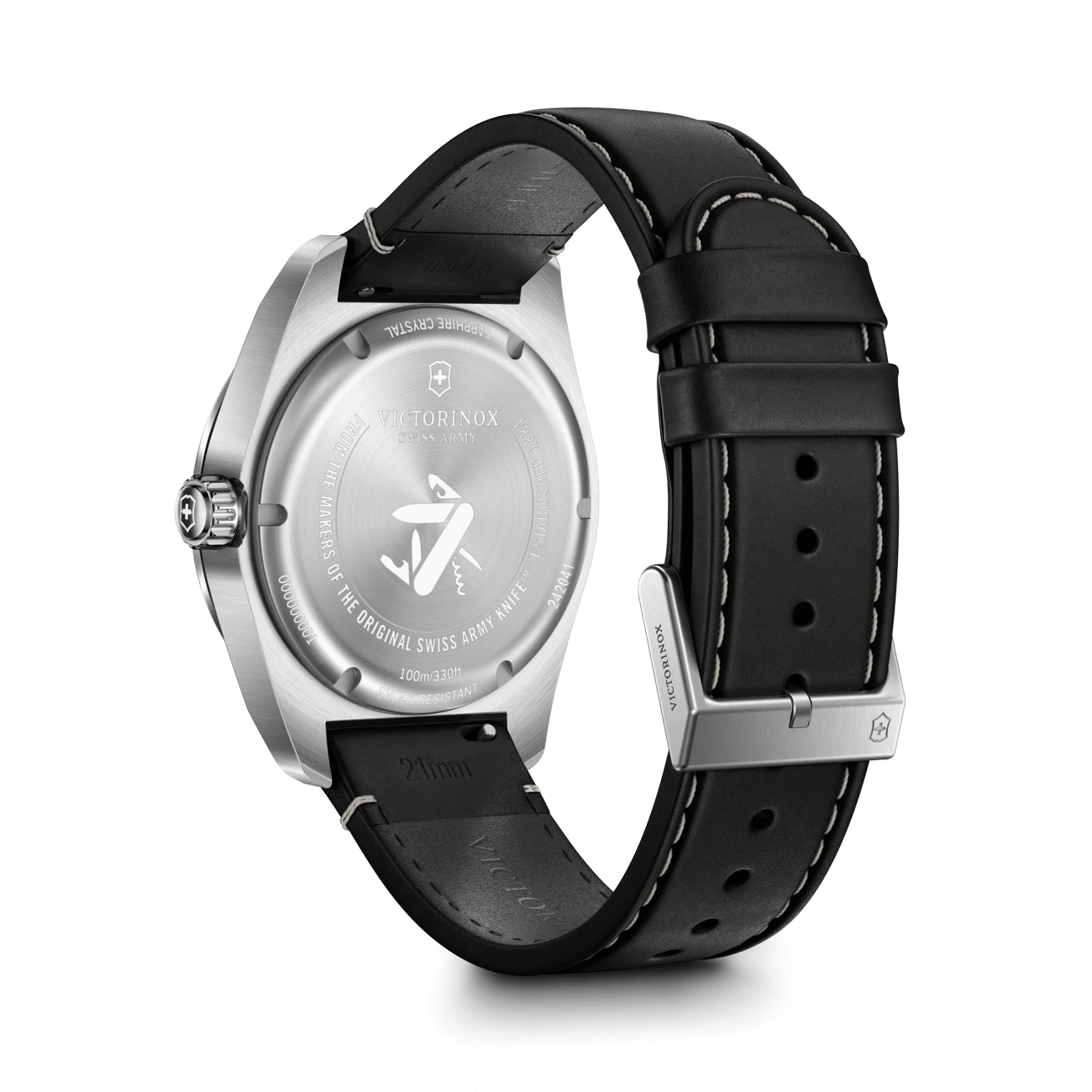 Swiss Army Black Leather 42MM Watch by VICTORINOX SWISS ARMY