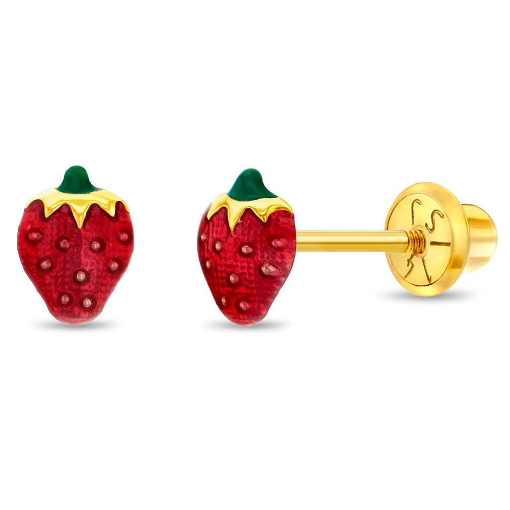 Kids Summer Strawberry Stud Earrings - SHOPKURY.COM