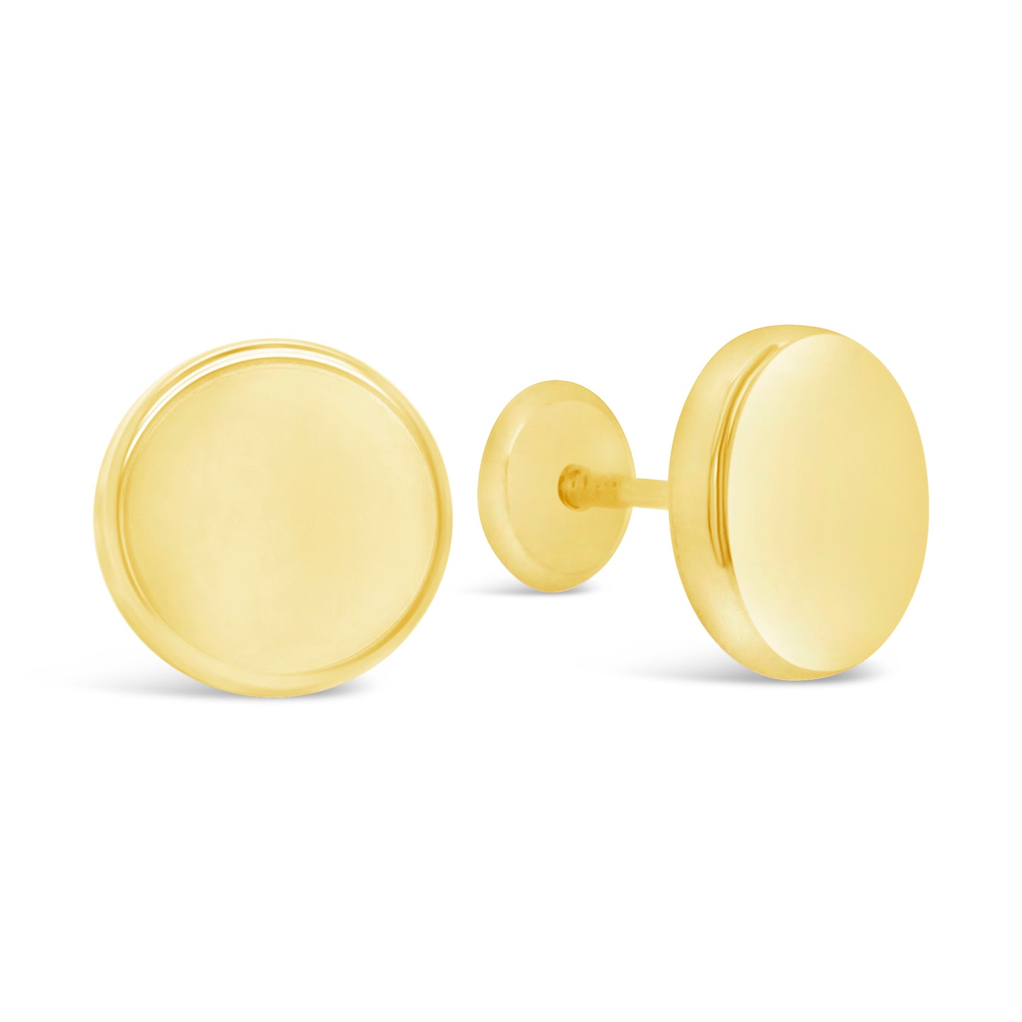 8MM Flat Button Stud Earrings - SHOPKURY.COM