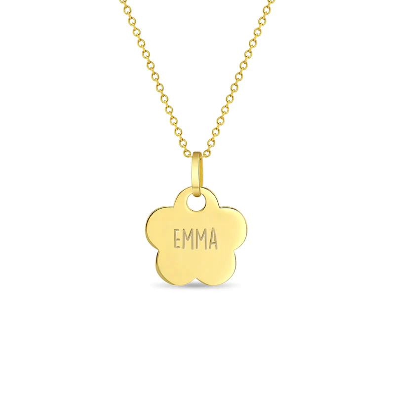 Flower Engravable Kids Necklace - SHOPKURY.COM