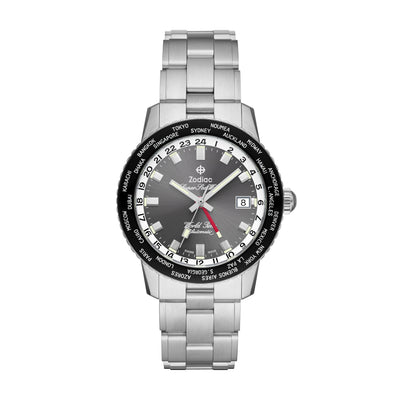 Super Sea Wolf GMT World Time Automatic 40MM Black/Gray - SHOPKURY.COM